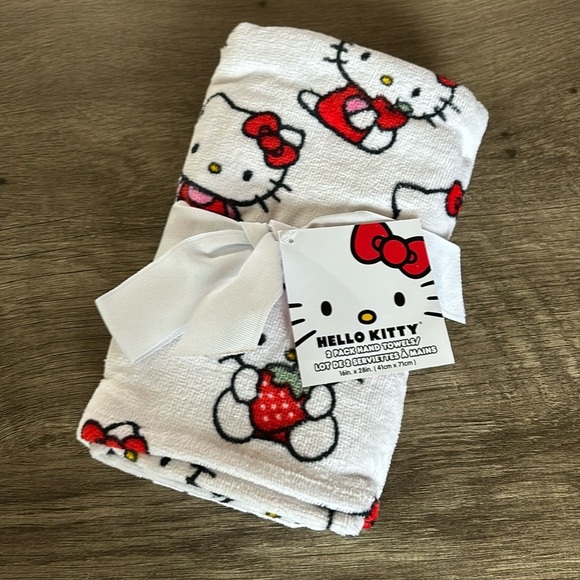 Hello Kitty Other - Hello Kitty Strawberry Hand Towels Set of Two NWT